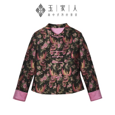 凤凰于飞新中式改良真丝宋锦外套
