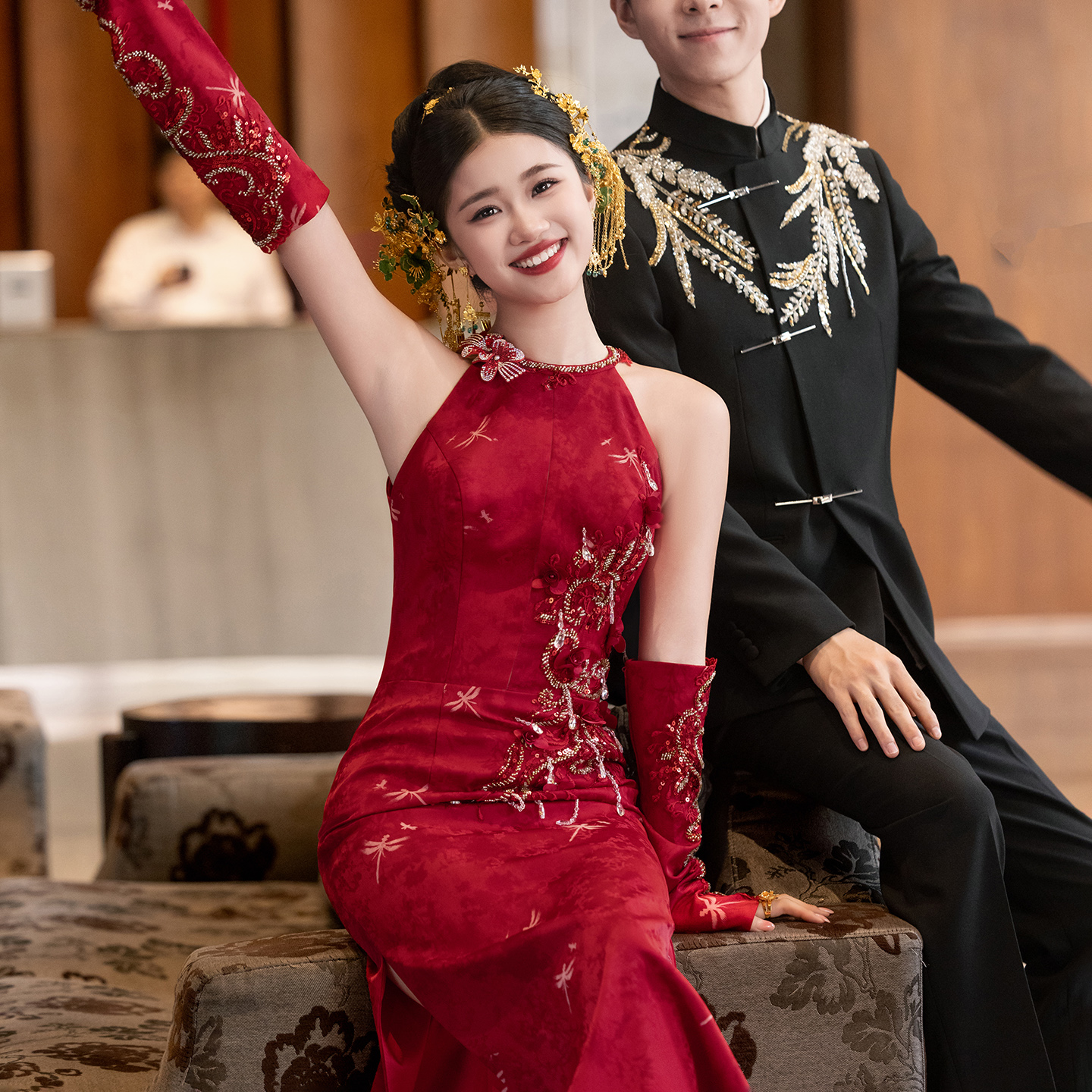 订婚礼服新娘红色结婚高级感敬酒