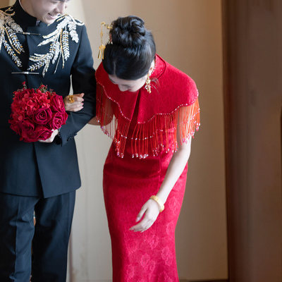 订婚礼服敬酒服晨袍女新娘结婚女