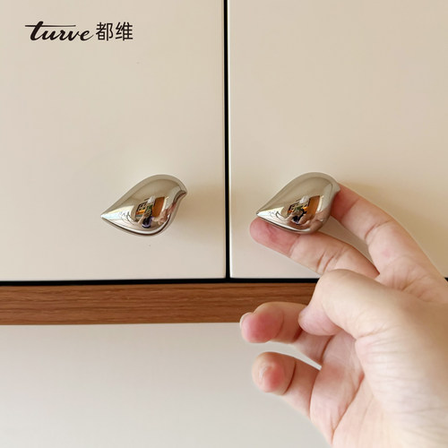 都维小胖鸟法式钛银橱柜抽屉拉手