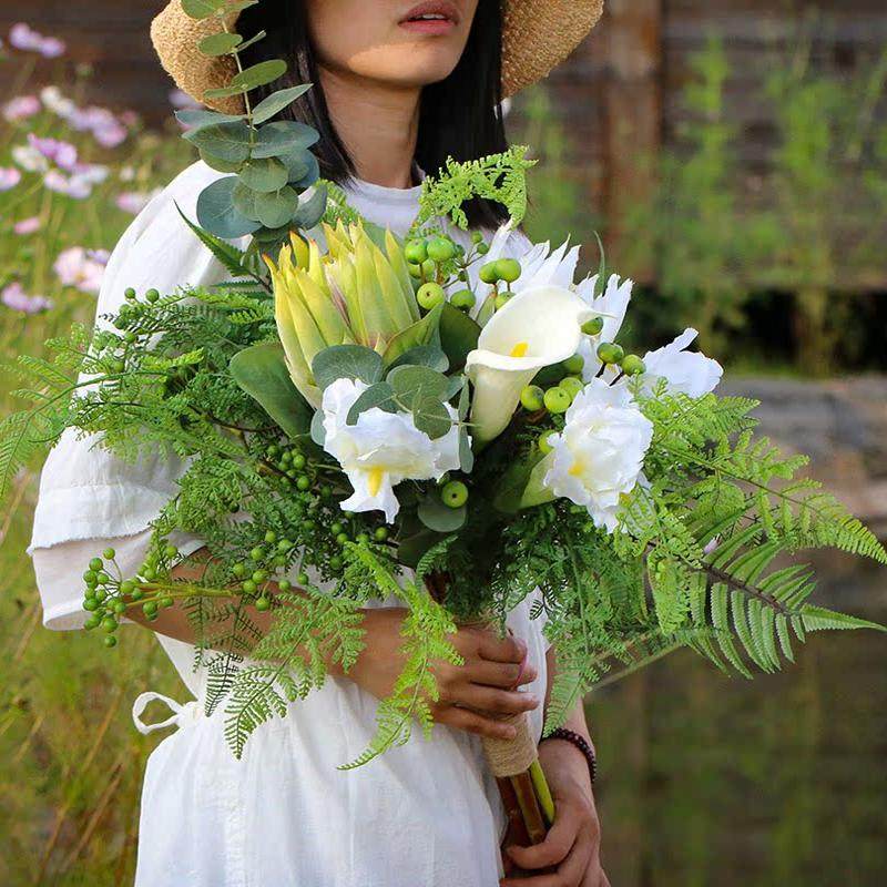仿真花束花艺套装月光&云海手捧花假花家居装饰品客厅摆设ins北欧