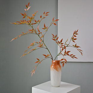 创意仿真花艺南天竹绿色植物装饰假花盆栽居家摆件窗台桌面装饰品