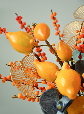 自然风高仿真年宵花冬青五代果花材客厅卧室餐桌室内外花艺饰