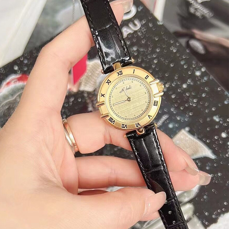 中古vintage复古黑金手表女轻奢小众女士女款学生表十大品牌正品