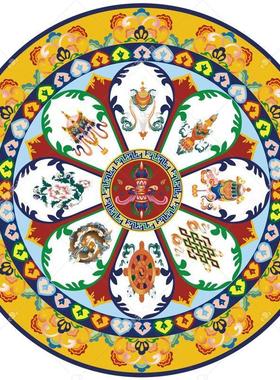 蒙古包顶棚18D高清唯美欧式金属花纹天空天顶立体大型壁画FJ01366