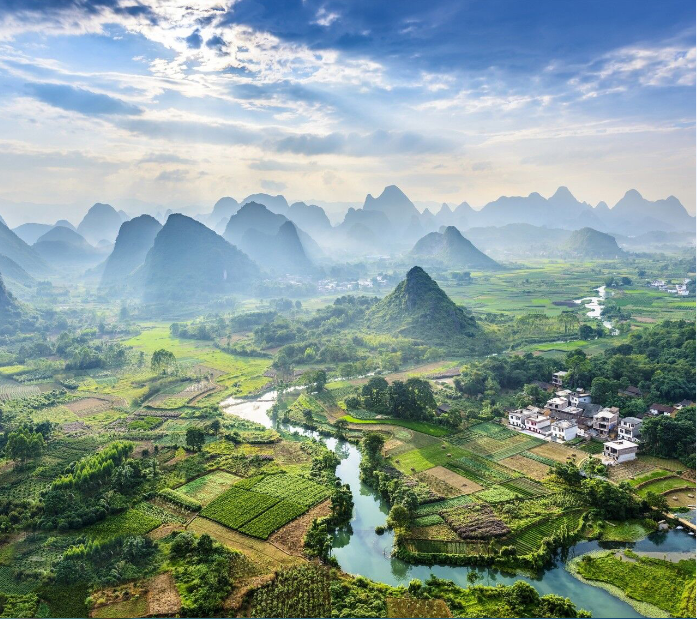 8d山好寓意靠山蓝天白云风水沙发墙大树风景背景墙森林美景壁画