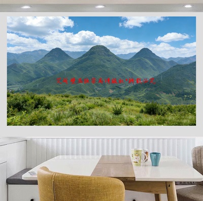环保3D无缝青山靠山笔架山连绵大山无水壁画贴画无缝立体FJ2582