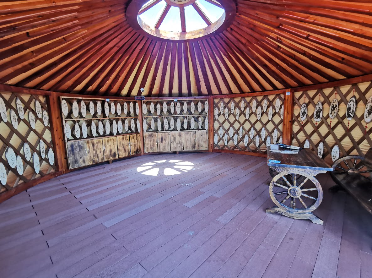 3d蒙古包内定制环保定制环保壁画直播快手成吉民族内蒙包草原背景