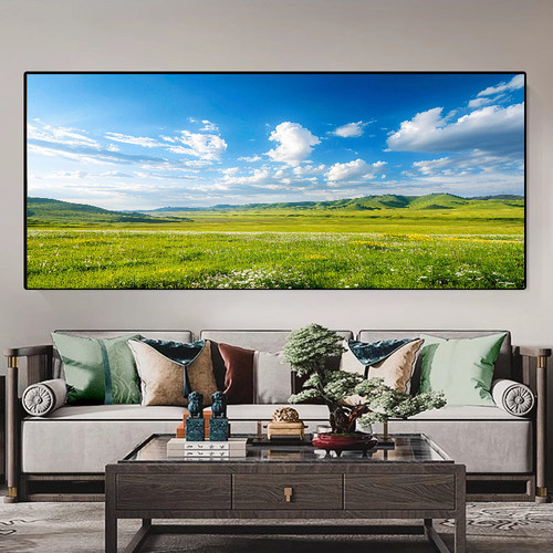 FJ0998挂画3D青山绿水新中式客厅国画沙发背景墙壁画山水床头挂画