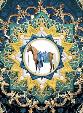 蒙古包顶棚18D高清唯美欧式布料花纹天空天顶立体大型壁画FJ01366