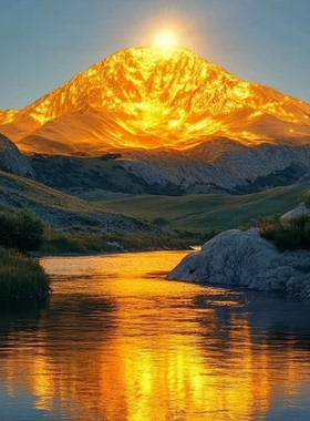 餐厅背有靠山画轻奢金山四方形装饰画玄关客厅走廊招米挂画X01599