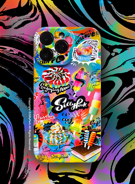 SillyPark原创设计适用于iPhone15ProMax手机壳IMD精孔黑边TPU软硅胶保护套icecool