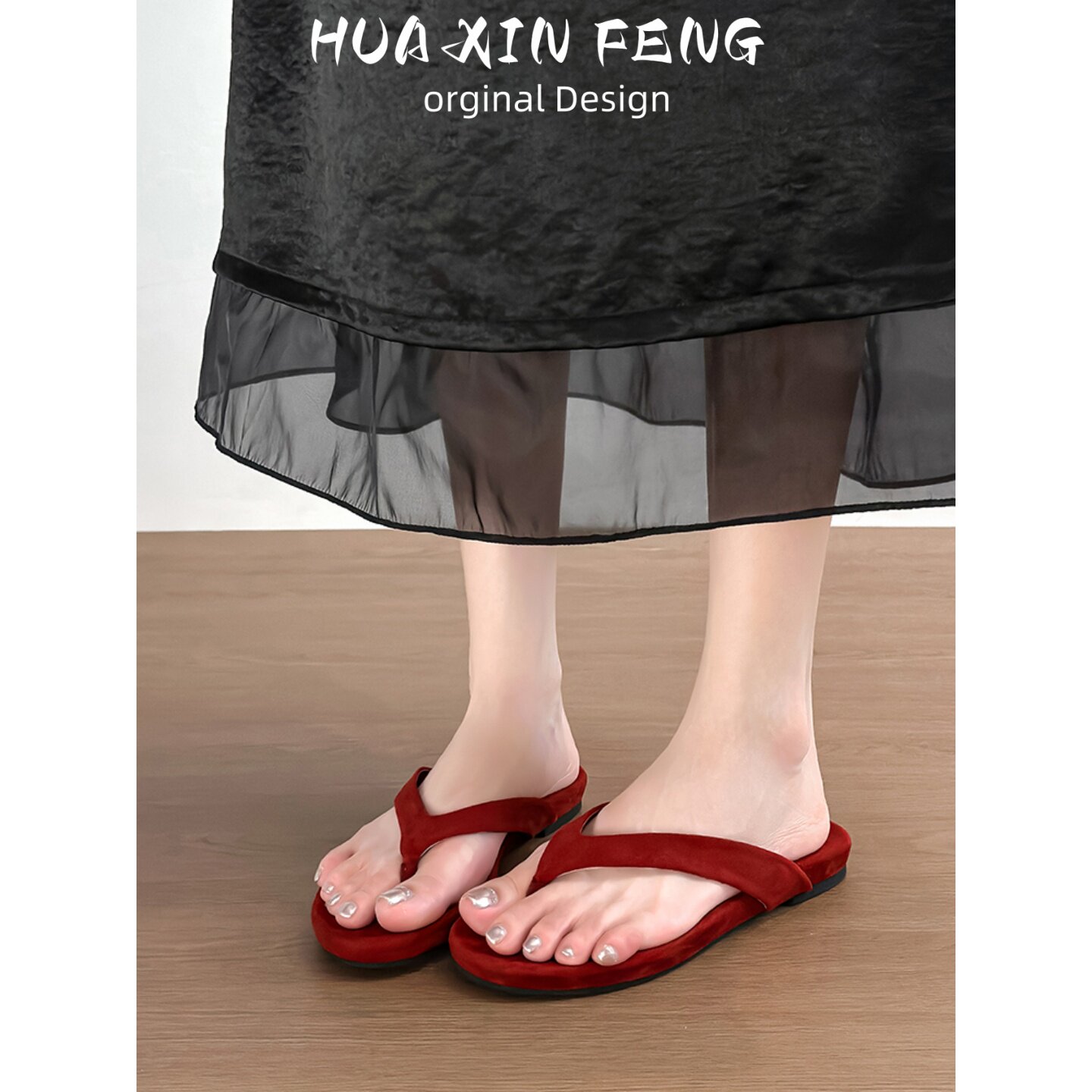 牛皮版~拖鞋女外穿2026夏季新款配裙子夹脚人字沙滩拖平底凉拖鞋