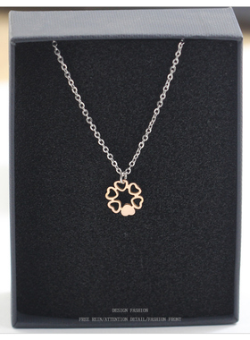 新款不掉色灵动心圆项链镀14k钛钢锁骨链女轻奢小众网红吊坠女潮