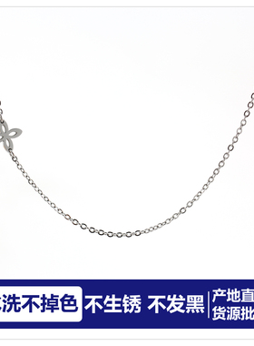 批 发洗不掉色四叶草项链女轻奢小众锁骨链高级感气质choker颈链