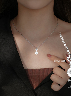 项链女颈链饰品锁骨链送女友闺蜜四叶草钻简约气质吊坠2025年新款