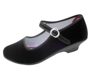 老北京黑布鞋高跟舞蹈鞋平底软底一带酒店上班工装鞋红军表演鞋