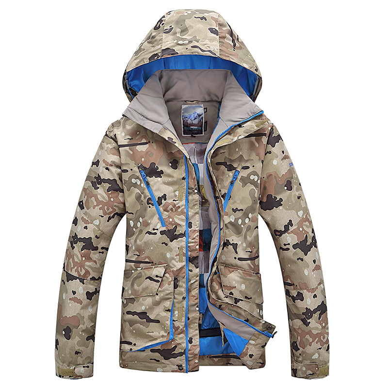 GSOU SNOW迷彩滑雪服 男士 防水保暖加厚滑雪衣 新款加棉冲锋衣