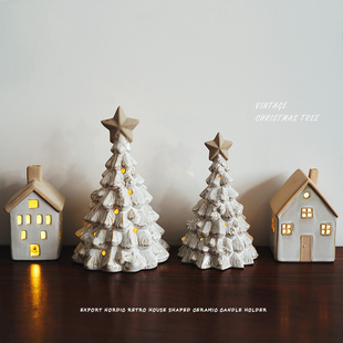 【圣诞节】出口北欧复古圣诞树造型灯饰摆件 餐桌节日装饰摆设