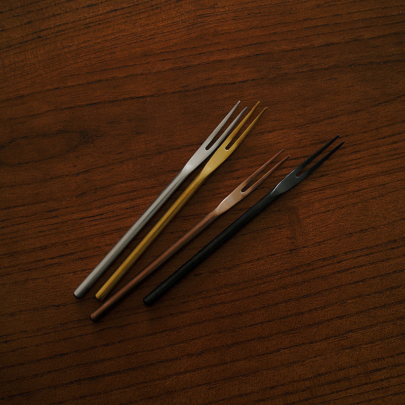 14cm 出口单简约风304不锈钢点心叉水果叉 下午茶甜品叉 月饼叉子