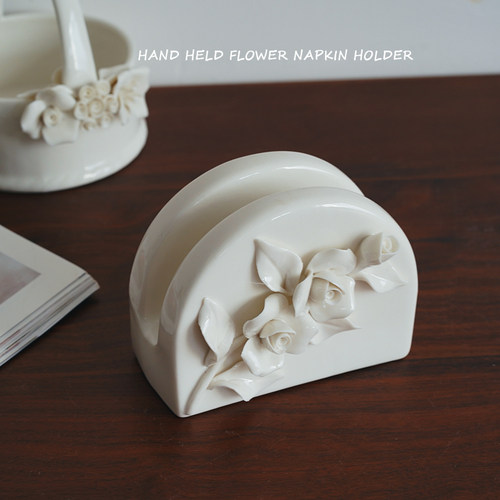 法式餐巾托手捏玫瑰系列