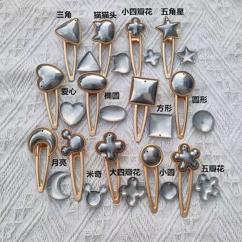 手工宋锦发夹diy配件鸭嘴夹