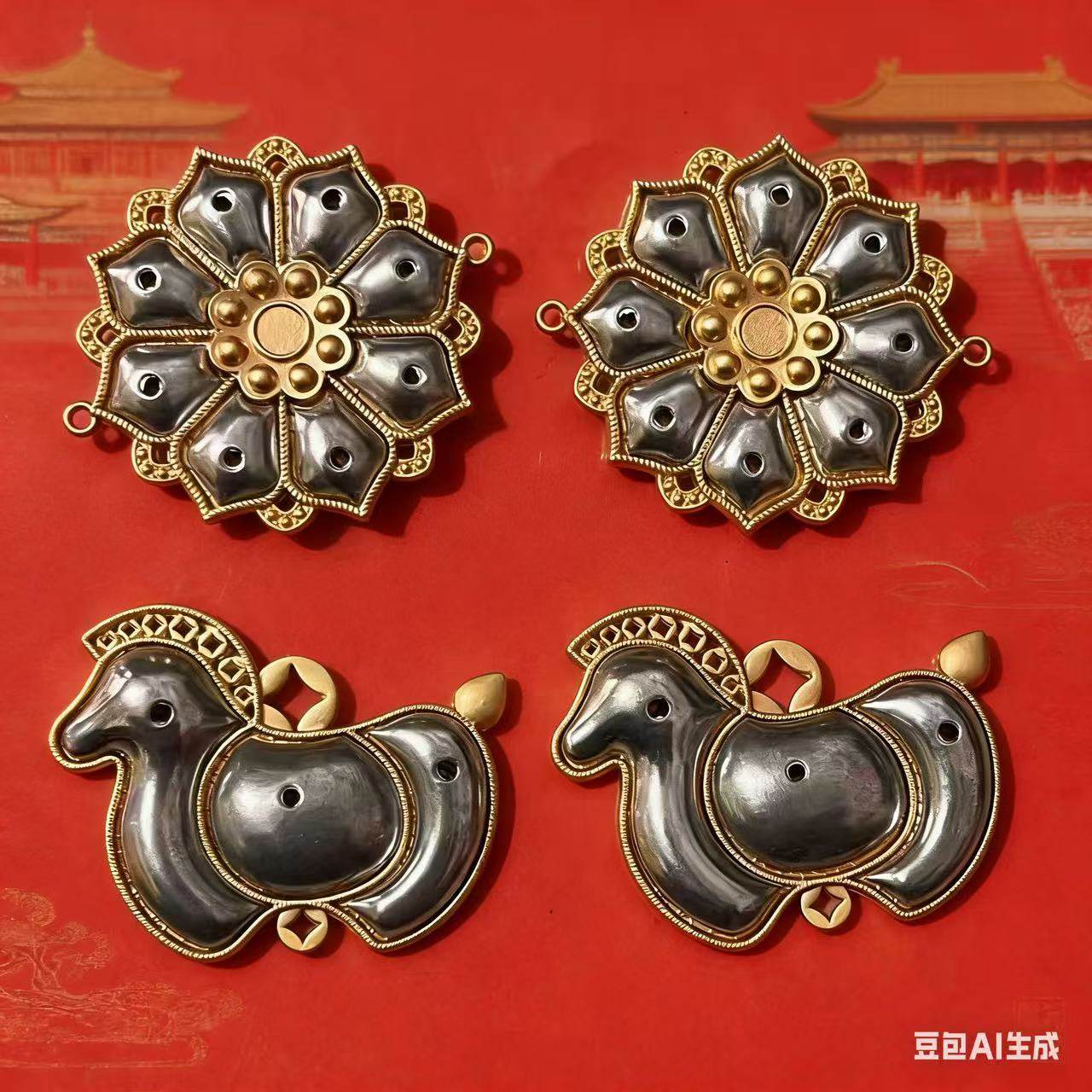 DIY宋锦底托发夹生肖马挂件底胚保色亚金吊坠国风饰品配件,饰品/流行首饰/时尚饰品新,其他DIY饰品配件,淘宝优惠券,粉丝福利购,淘宝优惠卷