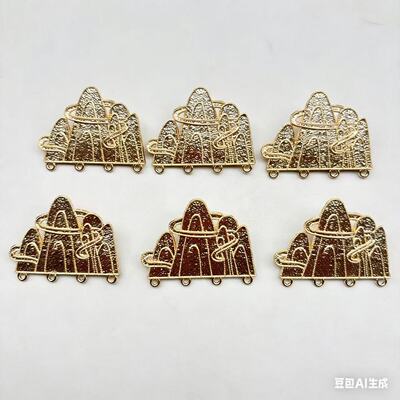 DIY饰品螺钿胸针材料包古风发簪点翠手工配件山水别针贝壳团建包