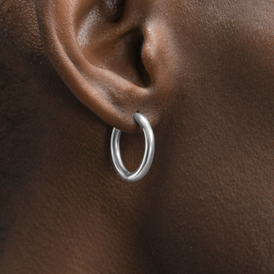 GRGR镀白金大耳圈男嘻哈百搭光面GlossyEarrings银色素耳环女大号