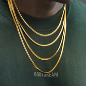 GRGR 24K金色项链扁蛇骨链男嘻哈百搭锁骨链女高级感刀片链潮ins