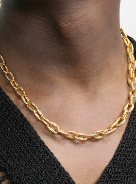 GRGR18K金色O圈拼接项链