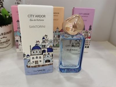 韩国得鲜圣托里尼城市香水蓝色果味麝香