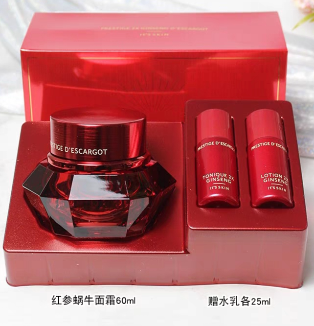 韩国原装伊思红参蜗牛面霜60ml 保湿淡化痘印细纹提亮修护