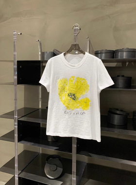 45r夏季新款日系可爱花朵印花短袖T恤女宽松显瘦简约百搭上衣潮