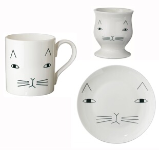 ▲现货 大大儿童商店 英国Donna Wilson 猫咪骨瓷马克杯盘