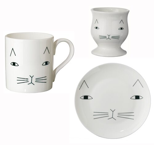 ▲现货 大大儿童商店 英国Donna Wilson 猫咪骨瓷马克杯盘