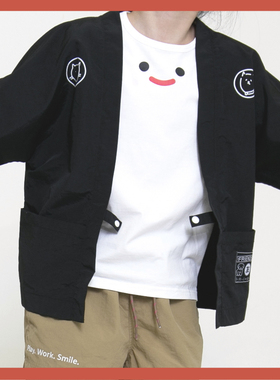 ▲现货 大大儿童商店原创 TADA SMILE TEE 红黑笑脸亲子白T恤