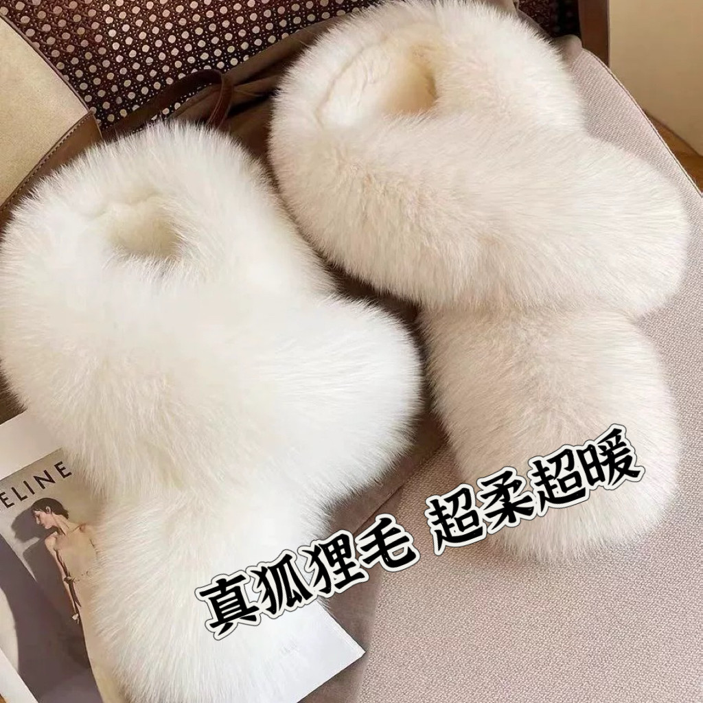 真狐狸毛围巾女冬季大毛皮草保暖毛毛围脖