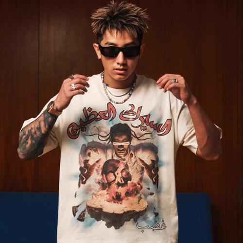 RESERFF 禁穿限定 TRAVIS SCOTT中东演唱会插画短袖T恤男宽松上衣