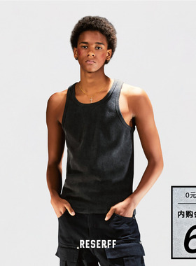 RESERFF PURE复古做旧450G新疆棉亲肤重磅塑形内搭打底粗螺纹背心
