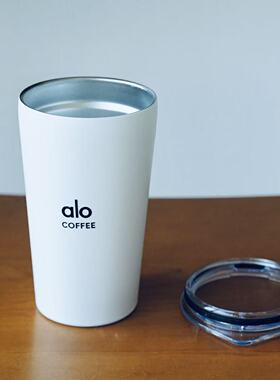 日式风格咖啡不锈钢保温杯白色高颜值便携随行杯车载杯