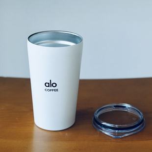 日本alo风格 咖啡不锈钢保温杯白色高颜值便携随行杯车载杯