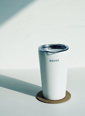 韩国ins风格极简白色不锈钢保温杯带盖字母印花水杯咖啡随行杯