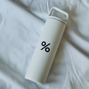 高颜值白色保温杯便携宽口不锈钢大容量杯子男女通用
