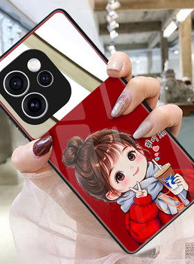 乖丫头适用opporeno15手机壳13玻璃12带镜子11镜面reno14pro来图订制reno9定做个性reno8照片保护套6