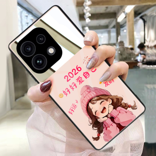 好好爱自己适用opporeno16手机壳15玻璃13带镜子14镜面reno12pro补妆镜11照片定制10女9时尚