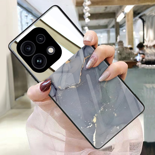 水墨大理石纹适用opporeno16手机壳15玻璃12带镜子13镜面reno14pro来图订制reno9定做个性reno8照片保护套6