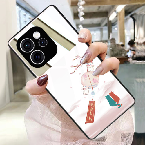 平安笑脸灯笼适用opporeno15手机壳13玻璃12带镜子11镜面reno14pro来图订制reno9定做个性reno8照片保护套6