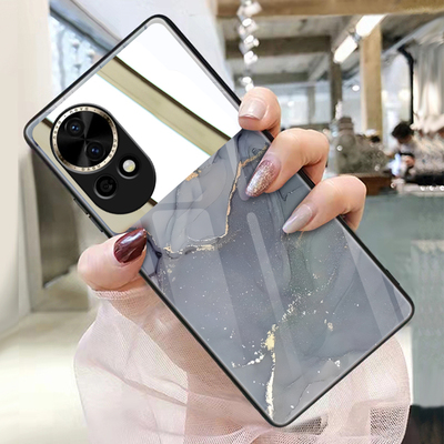 适用华为nova12手机壳化妆镜nova10玻璃nova11pro硬壳8保nova9pro镜子带镜面补妆镜