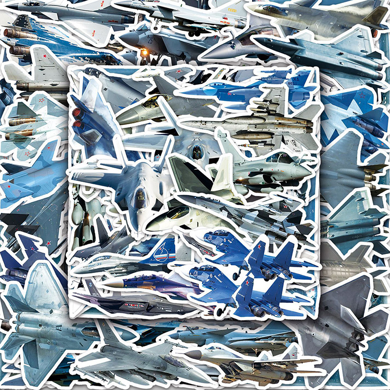 100张高颜值战斗机飞机贴纸ins风手账贴画个性创意装饰防水贴纸